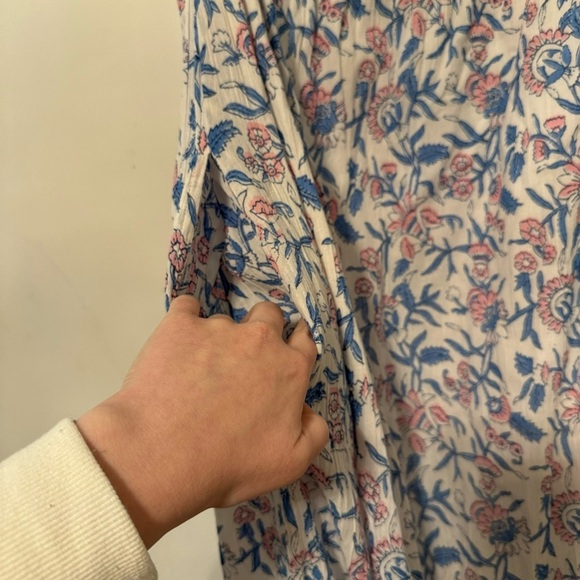 Saylor topanga halter cotton maxi dress with pockets L white lotus print - Picture 10 of 11